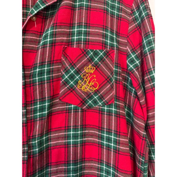 Lauren Ralph Lauren Plaid Nightgown Shirt Dress Red Green‎ Womens M Long Sleeve - Picture 5 of 7